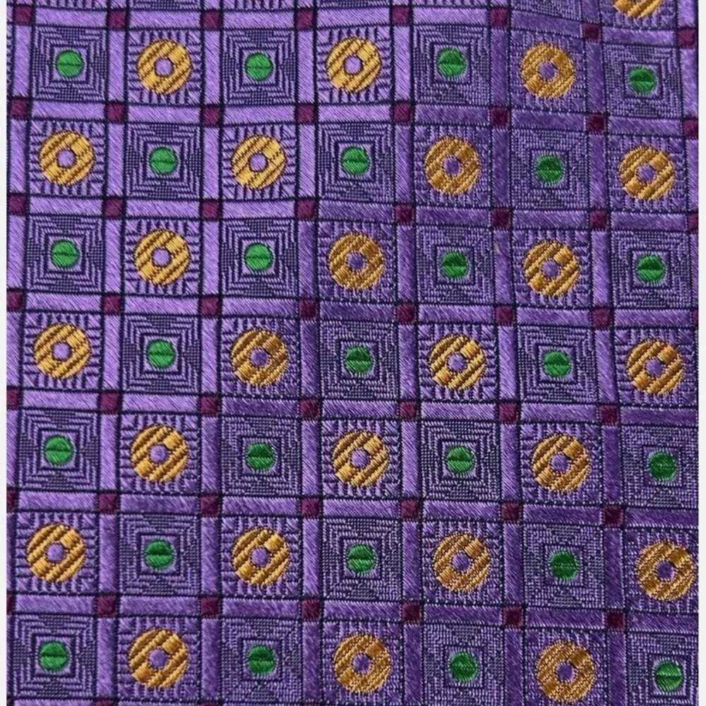 Robert Talbott Best Of Class Purple Geometric Textured Silk Neck Tie USA